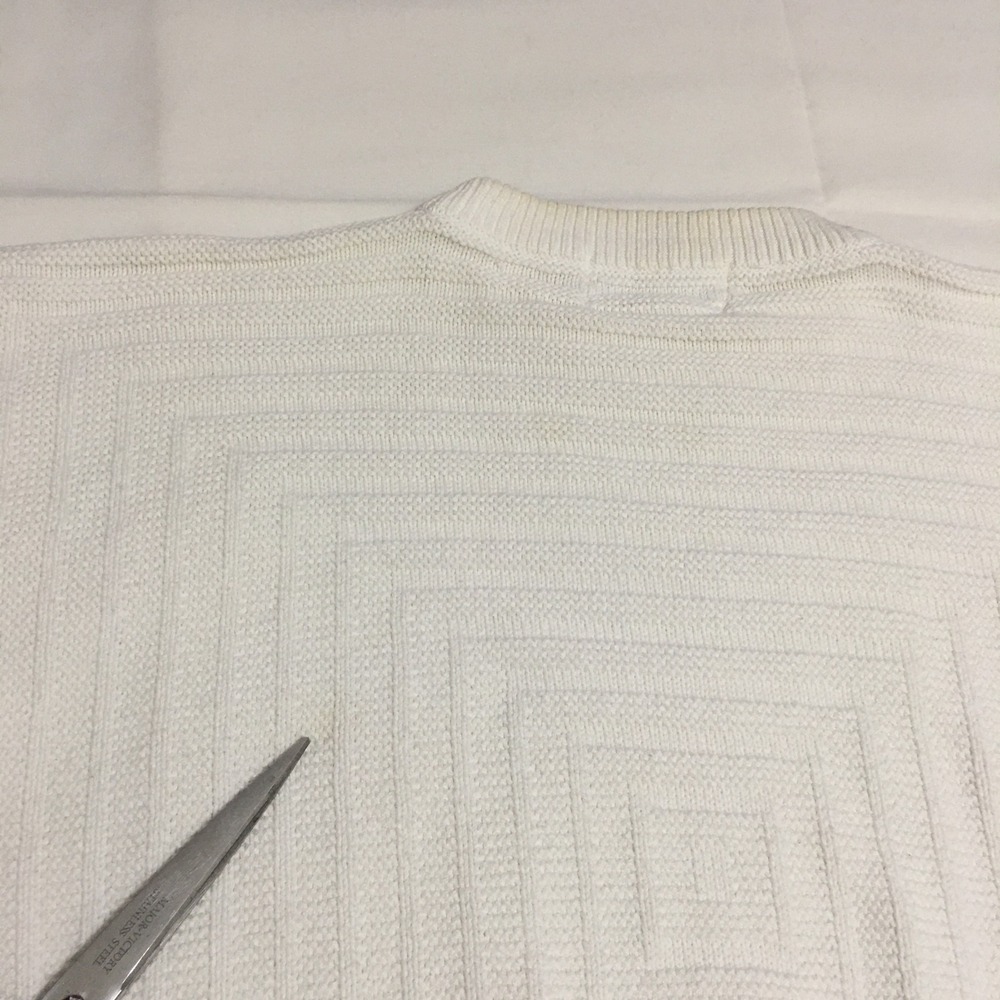 Christian Dior Knit Sweater Men Medium White Geometric Textured Ribbed Pullover - Picture 12 of 14